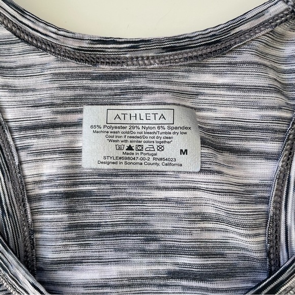 Athleta Women's Black White Static Finish Fast Running Racerback Tank Top MEDIUM - Picture 5 of 9